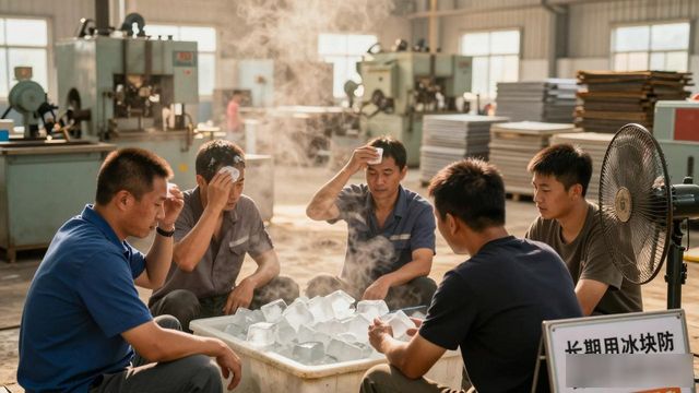 车间高温不用愁 嘉定防暑降温冰块成了工人的救命凉方